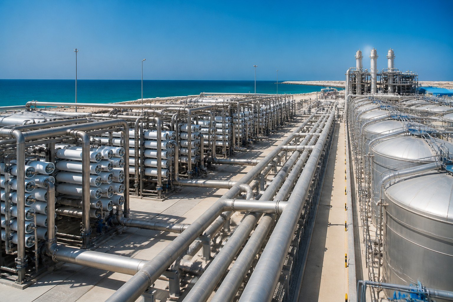 Steel pipes and stainless steel for water desalination plants in Saudi Arabia and the UAE